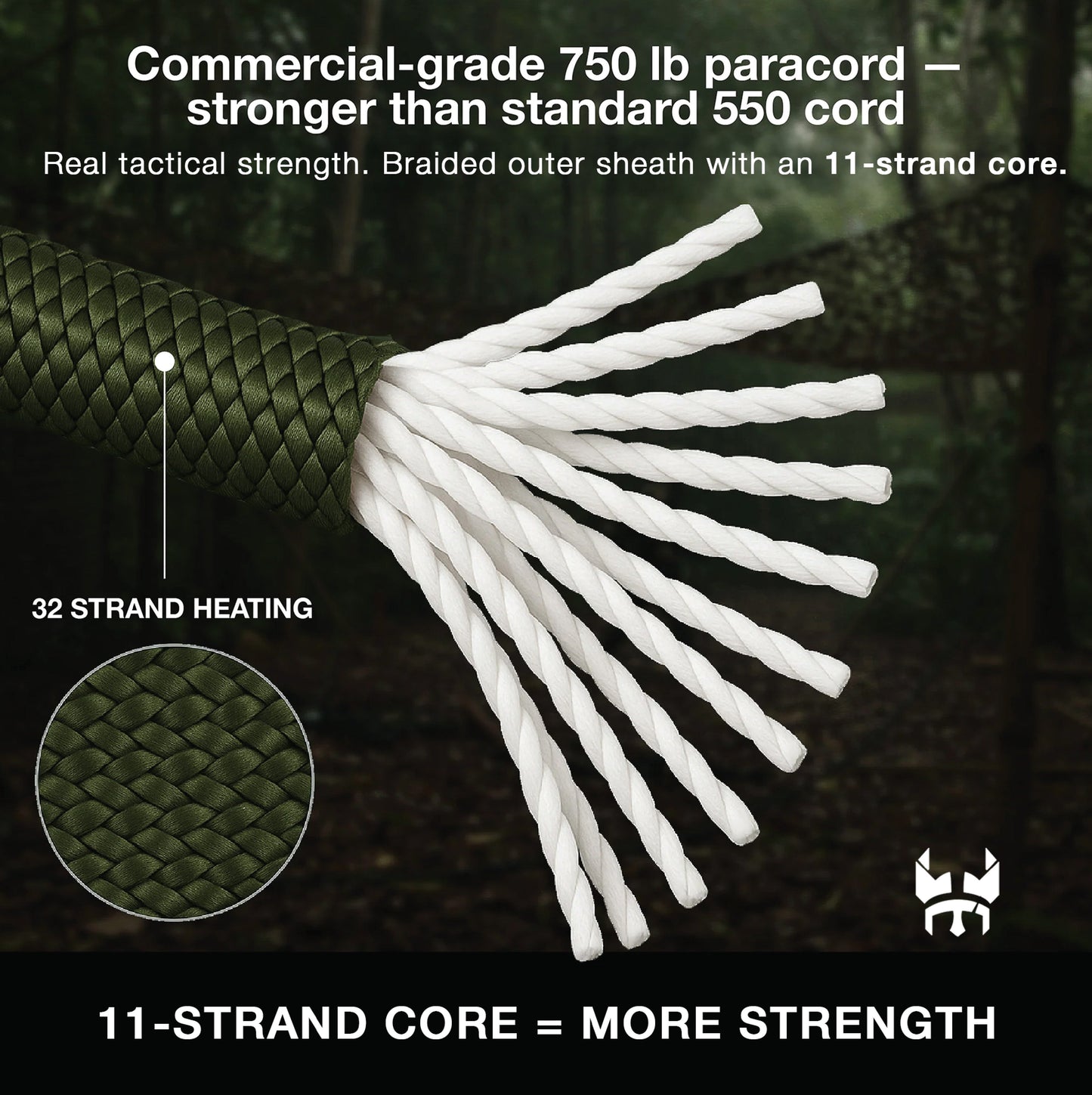 Three Vikings Premium Paracord Rope / Parachute Cord - 750lbs Type IV - 11 Strand Core - in Many Colors and Continuous Spools - Yellow