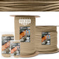 Three Vikings Premium Paracord Rope / Parachute Cord - 750lbs Type IV - 11 Strand Core - in Many Colors and Continuous Spools - Tan