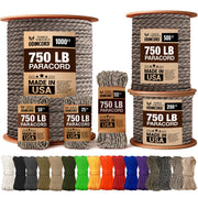 Three Vikings Premium Paracord Rope / Parachute Cord - 750lbs Type IV - 11 Strand Core - in Many Colors and Continuous Spools - Digital Camo